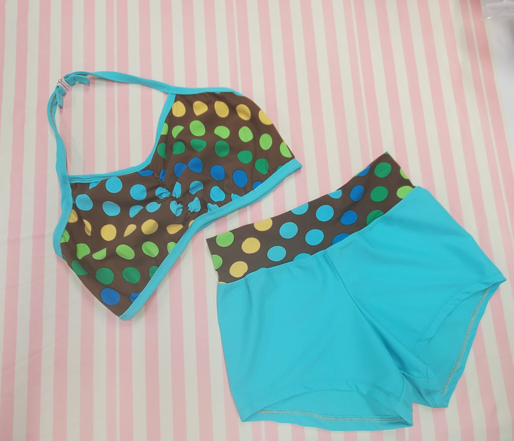 Adult Xsmall Blue Polka Dot Set