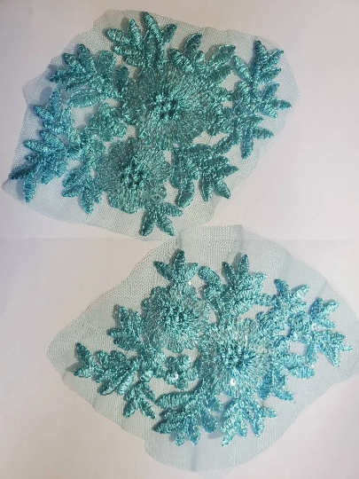Aqua sequin applique